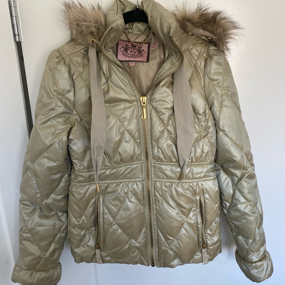 Juicy couture quilted champagne coat